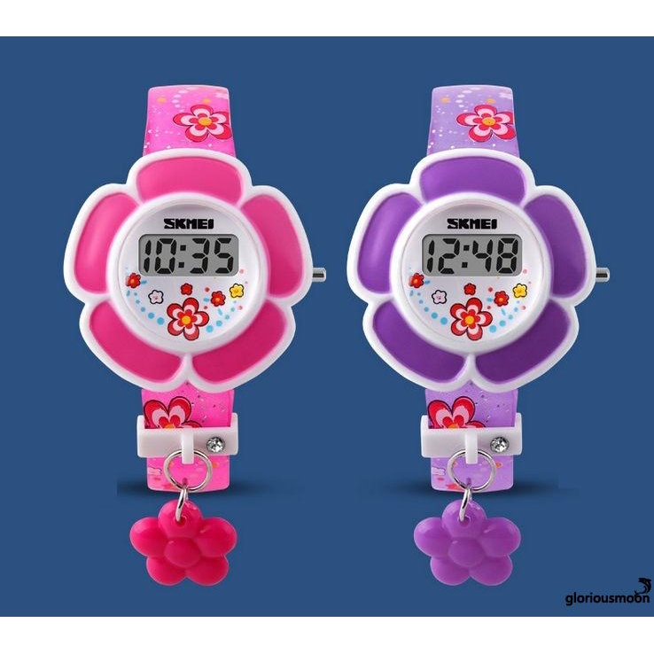 Đồng hồ đeo tay điện tủ hình hoa dễ thương cho bé gái
