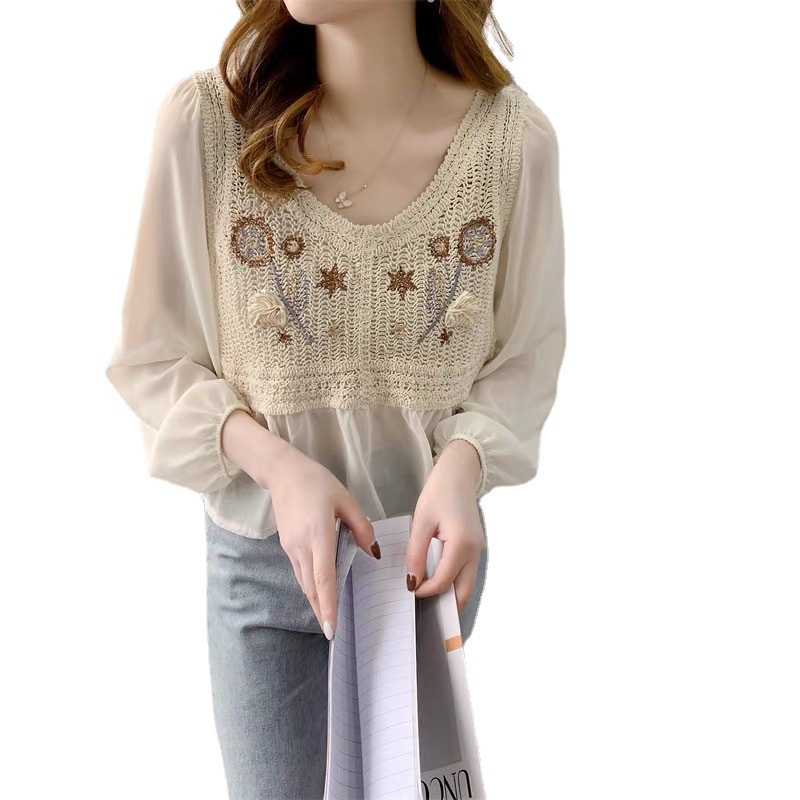 Áo Sơ Mi Chiffon Tay Dài Chống Nắng Thời Trang Mùa Hè Phong Cách Hàn Quốc Cho Nữ