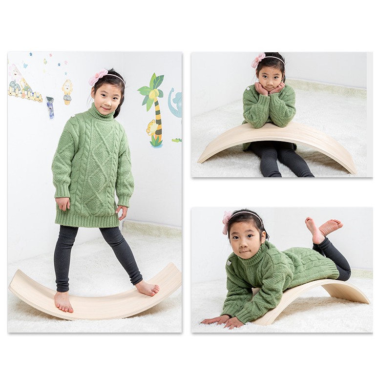 [Mã LIFE50KALL giảm 10% đơn 200K] Ván thăng bằng, ván bập bênh Montessori, Steiner, Reggio joy board - Vân Gỗ sồi OaK