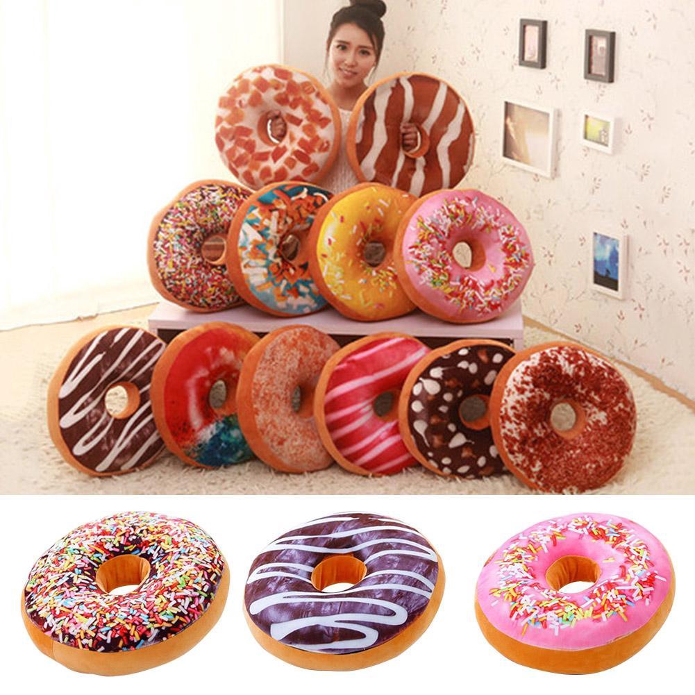 Bao Gối Đệm In Hình Bánh Donut 3d, Không Có Lõi