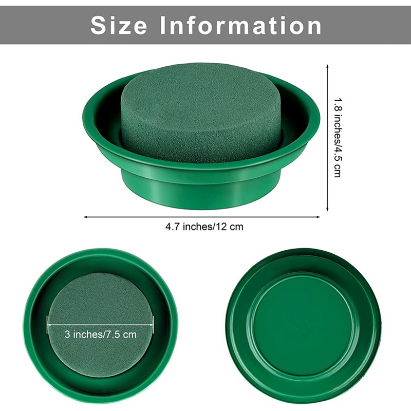 Set 16 Bông Hoa Khô Hình Tròn Bằng Xốp Màu Xanh Lá DIY