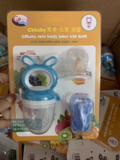 Túi nhai ăn dặm chống hóc GB baby 3 núm