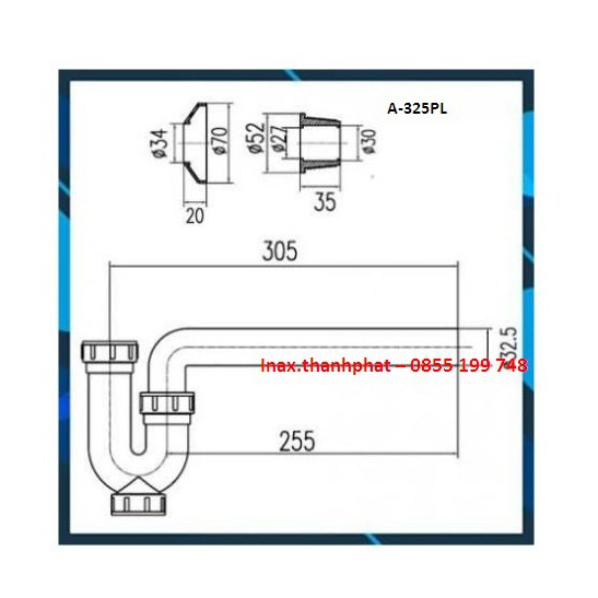 Bộ Xả Chậu Rửa Mặt , Lavabo Inax A-325PS và a-32PL, hàng chính hãng