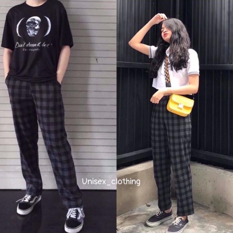 QUẦN PLAID PANTS - QUẦN SỌC CARO ỐNG SUÔNG UNISEX - Quần kẻ sọc caro ống rộng nam nữ  ྇