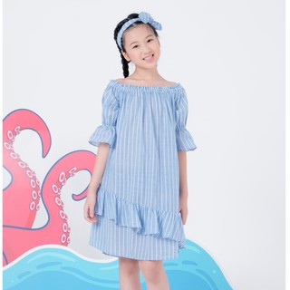 Váy Trễ Vai Kèm Nơ Bé Gái (10-14 Tuổi) K's Closet T396NIS CH