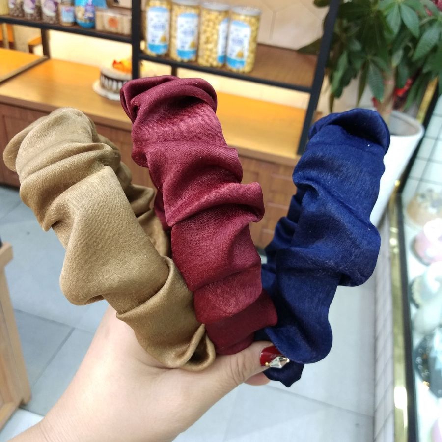Băng đô vải nhung màu trơn phong cách thời trang Hàn