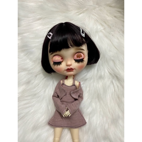 Set đầm dây kèm áo khoát size blythe,xinyi,barbie