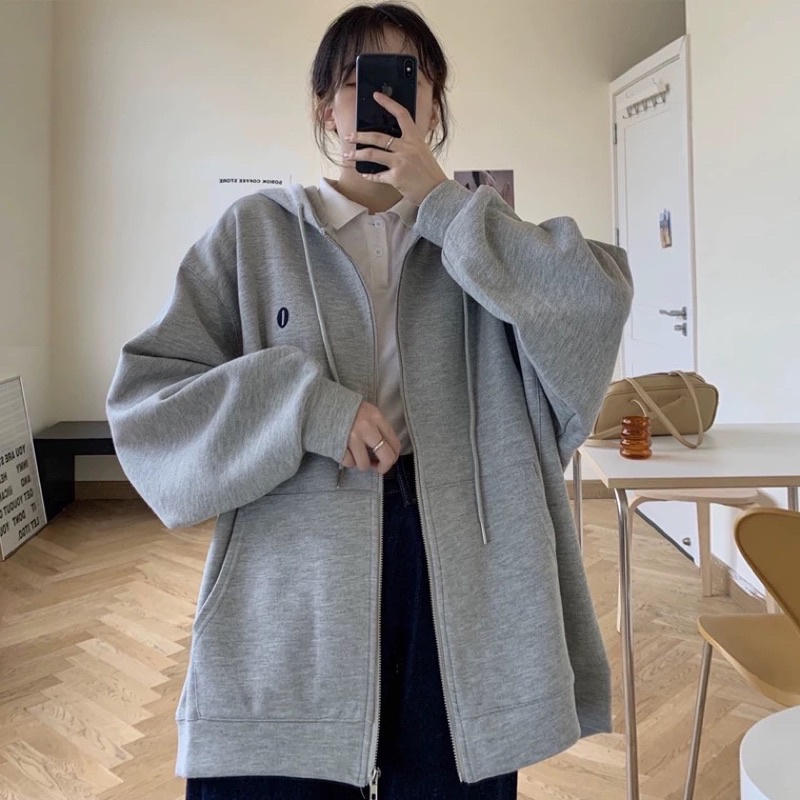 Áo khoác hoodies zip chất nỉ bông dày đẹp in hình chấm