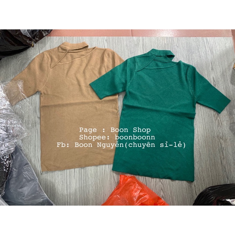 ÁO LEN TĂM CỔ KHOÉT CÁCH ĐIỆU PHONG CÁCH HÀN QUỐC MS16919