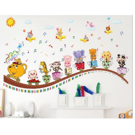 Decal dán tường đoàn tàu thần đèn