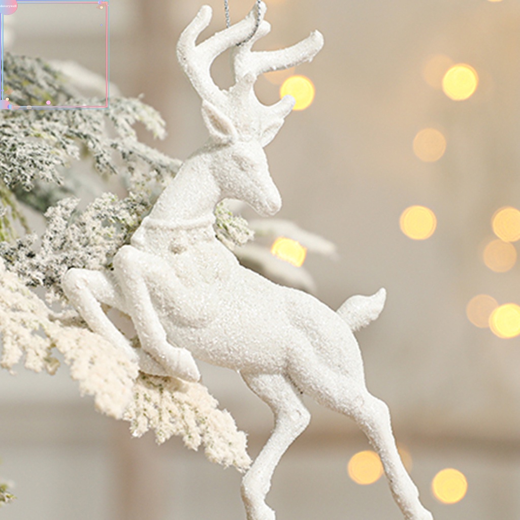Đồ treo trang trí cây thông Giáng sinh hình cánh thiên thần/ bông tuyết/ tuần lộc bằng nhựa độc đáo tiện dụng