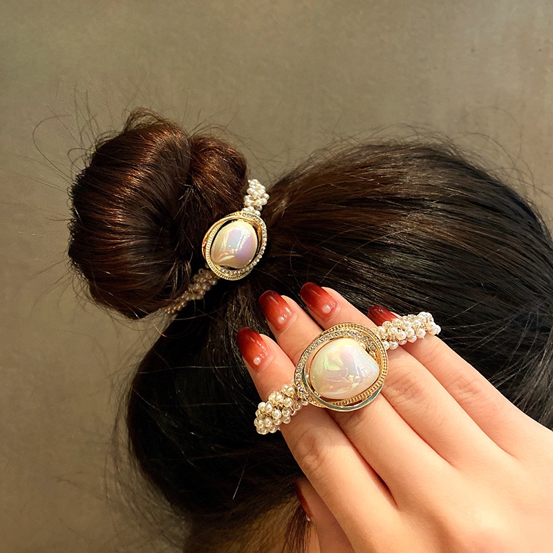 Mới Dây Buộc Tóc Cao Su Đính Ngọc Trai Nhân Tạo Thời Trang Cổ Điển Hàn Quốc