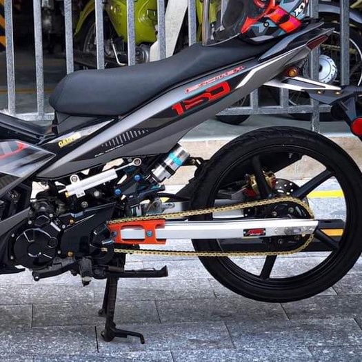 Tem Chế Rời Exciter 150 Xám Đen Phối Đỏ 2021 - Tem Nhám