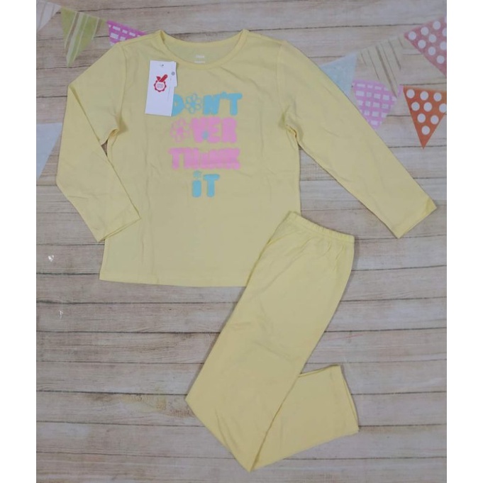 Bộ mặc nhà cotton dài tay bé gái Canifa