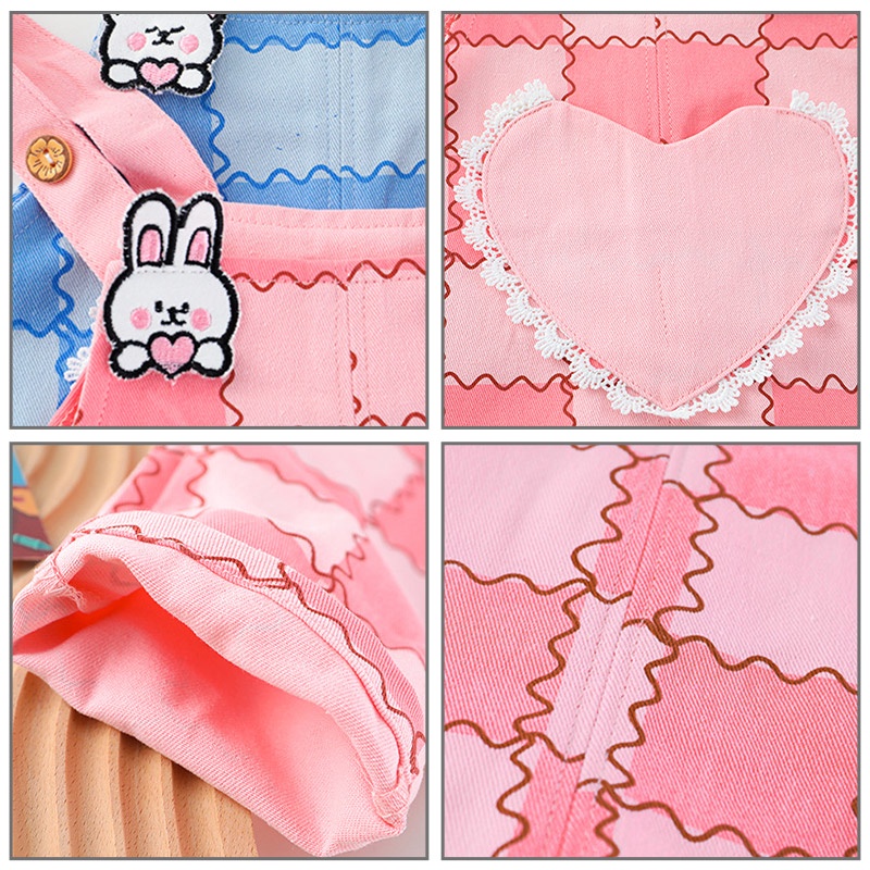 IQ Angel  Set Áo Thun Dài Tay Và Quần Yếm Phong Cách Hàn Quốc Thời Trang Mùa Thu Mới Cho Bé Gái