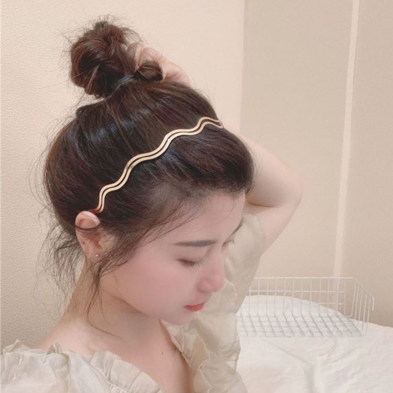 We Flower Băng đô cài tóc bằng kim loại màu vàng sang trọng cho nữ