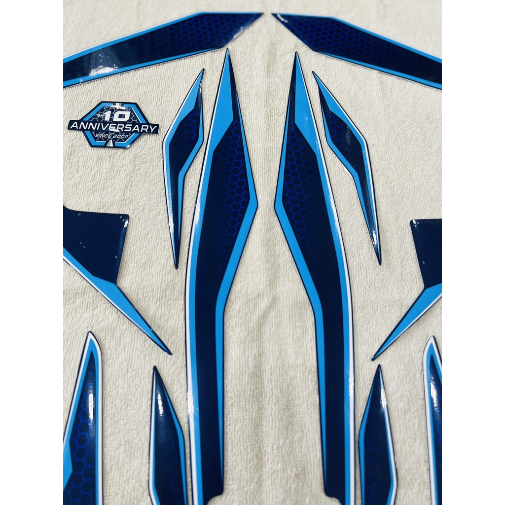 Bộ tem decal dán xe máy Honda Air Blade 2019 màu xanh dương zin thái siêu đẹp