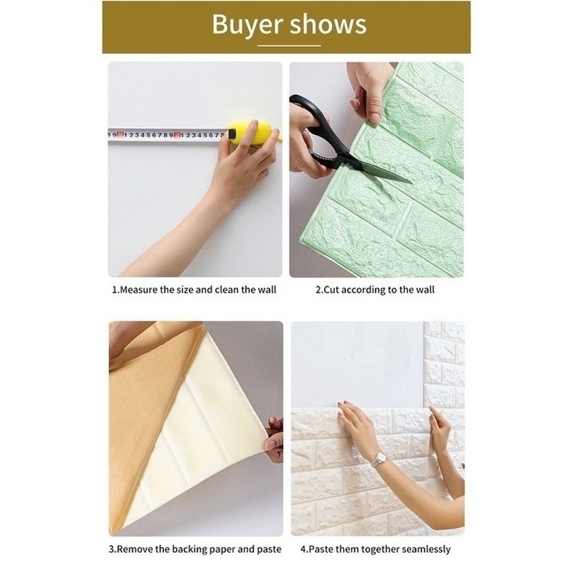 Giấy dán tường họa tiết đá hoa cương 3D tự dính chống thấm nước trang trí phòng trẻ em