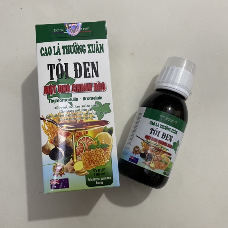 Siro ho Đông trùng bổ phế Prostibame CAO LÁ THƯỜNG XUÂN TỎI ĐEN mật ong chanh đàN