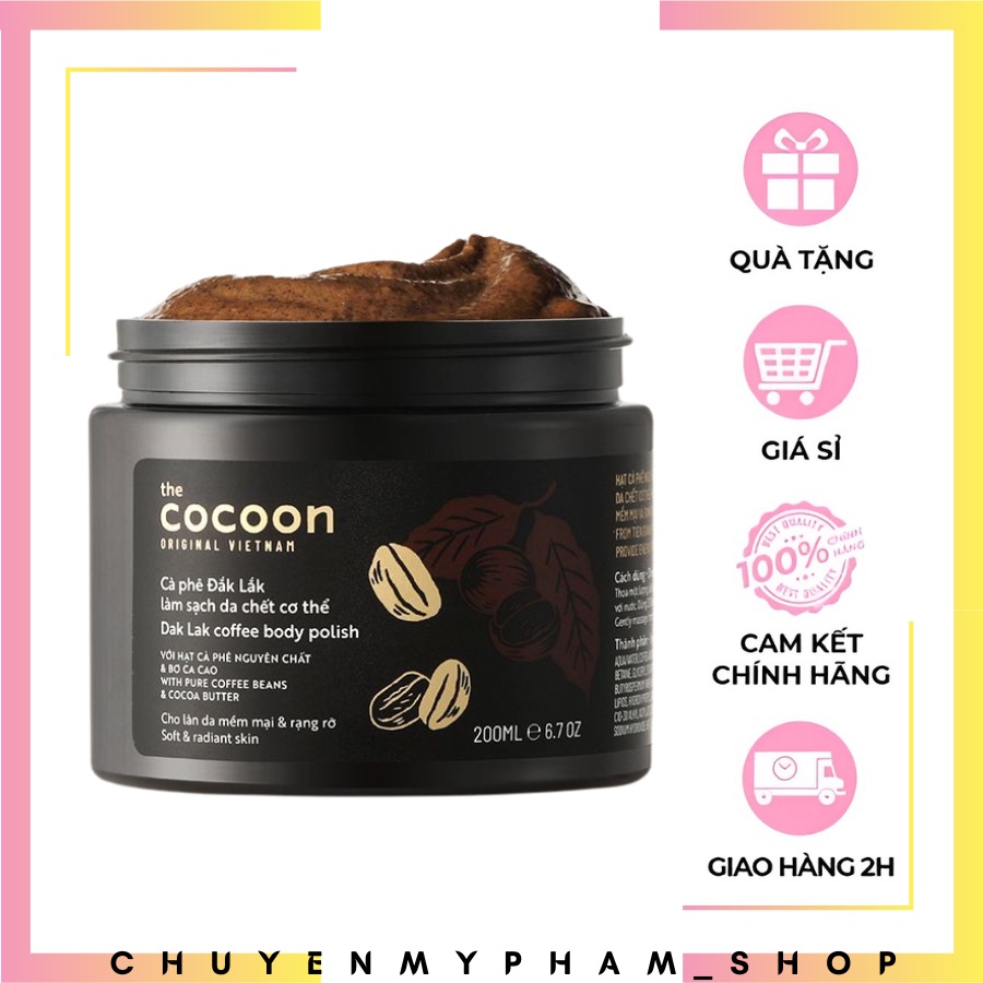 Tẩy Da Chết Body Cà phê Đắk Lắk COCON 200ml