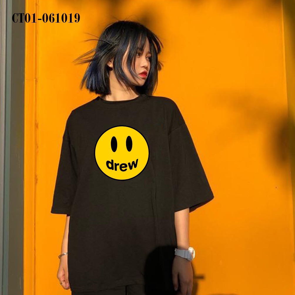 Áo Thun Unisex Mặt Cười Drew House Justin Bieber Smiley Face Big Size Tay Lỡ - CT01-061019