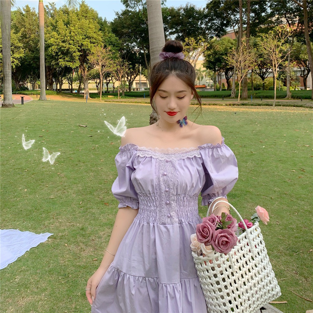 Đầm tím công chúa cổ tích dáng dài siêu xinh 👑👑 | BigBuy360 - bigbuy360.vn