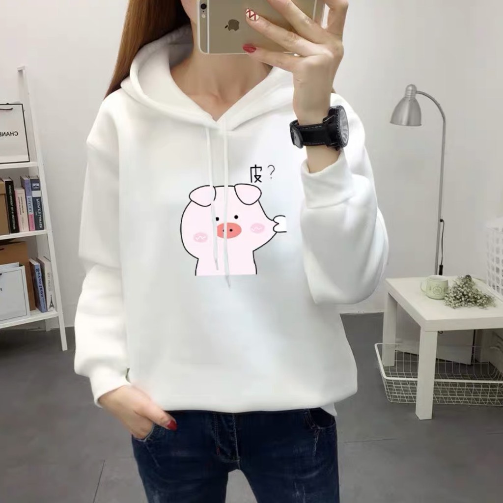 Áo hoodie nữ lợn béo, Áo nỉ nữ freesize cho bạn từ 40-58kg | BigBuy360 - bigbuy360.vn