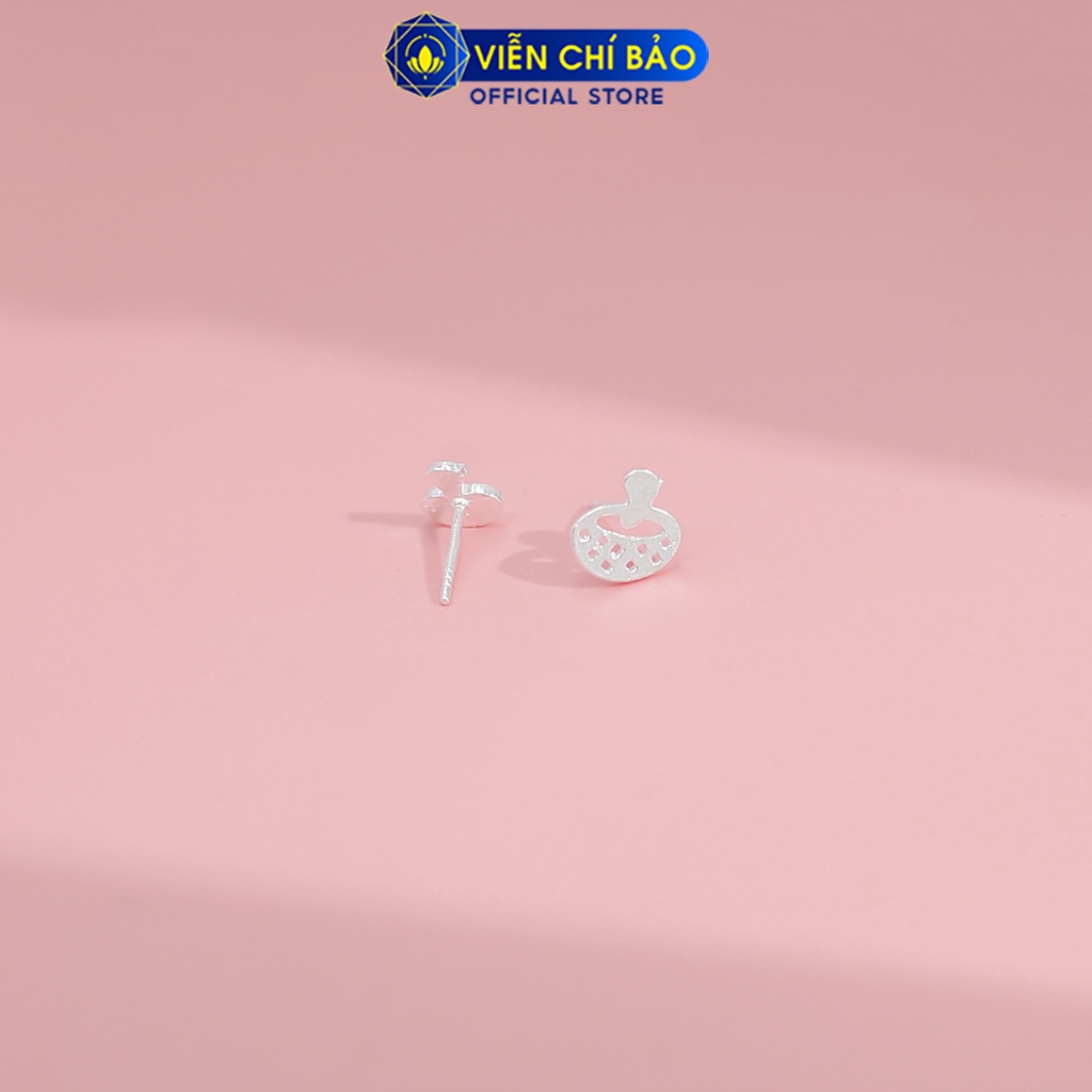 Bông tai bạc nữ hình cây nấm chất liệu bạc 925 thời trang phụ kiện trang sức nữ thương hiệu Viễn Chí Bảo E064
