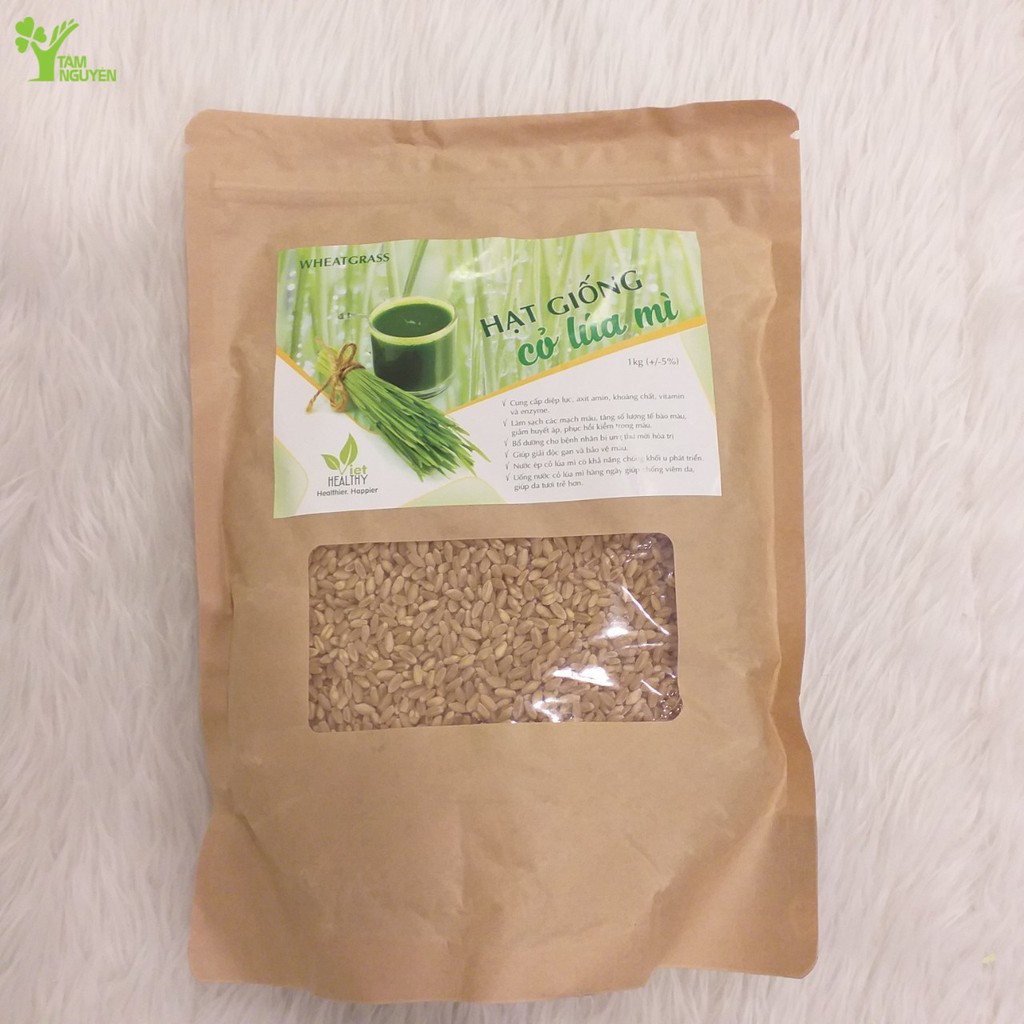 Hạt giống cỏ lúa mì Viethealthy; Hạt giống NON - GMO, Hạt giống nhập khẩu Úc- Bịch 1kg