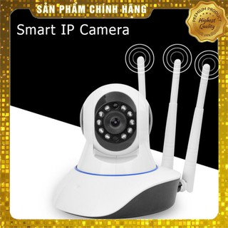 [HÀNG CHÍNH HÃNG] Camera Wifi Ip Yoosee 3 Anten 1.3mp Có 3 Râu HD 720 Xoay 355 Độ