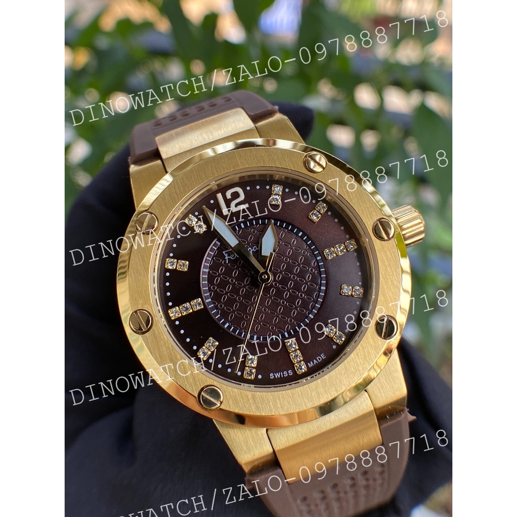 Bảo Hành 12 Tháng Đồng Hồ Nữ Ferragamo F80 Dây Cao Su Màu Nâu - Size 33mm