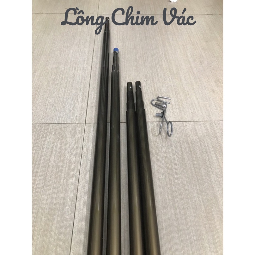 Gậy nhôm dài 3,6m-4,6m-6m - 7m tặng kèm móc - Lồng Chim Vác