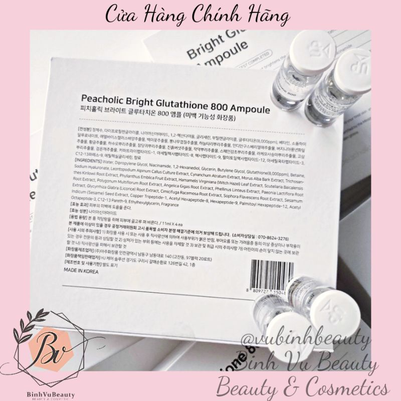 Tinh Chất Truyền Trắng Peacholic Bright Glutathione 800 Ampoule BB005