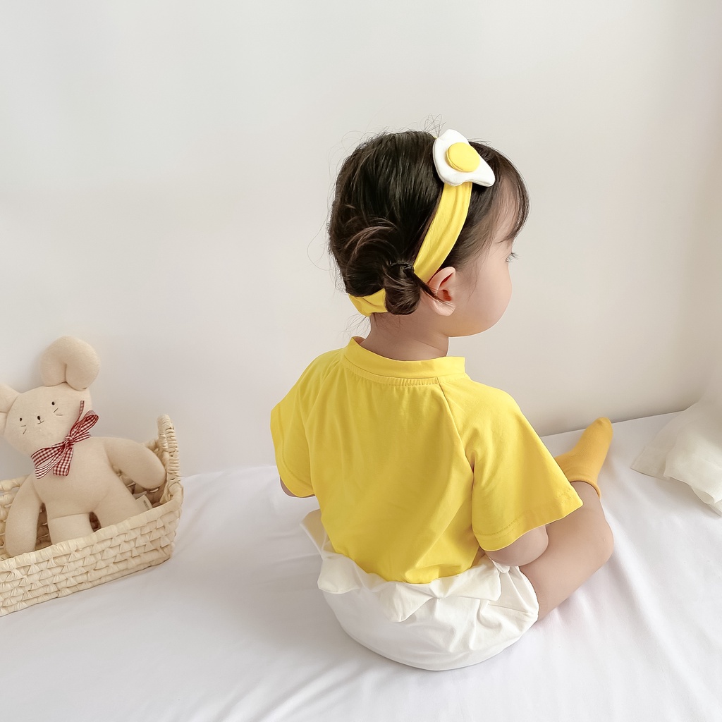 Bộ áo liền quần + băng đô đáng yêu cho bé mới sinh