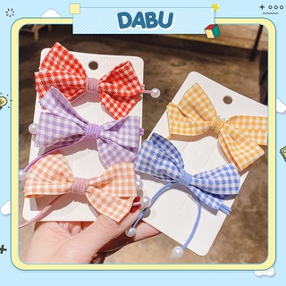 Combo 5 dây cột tóc nơ caro DABU siêu dễ thương tiện lợi mua 1 được 5