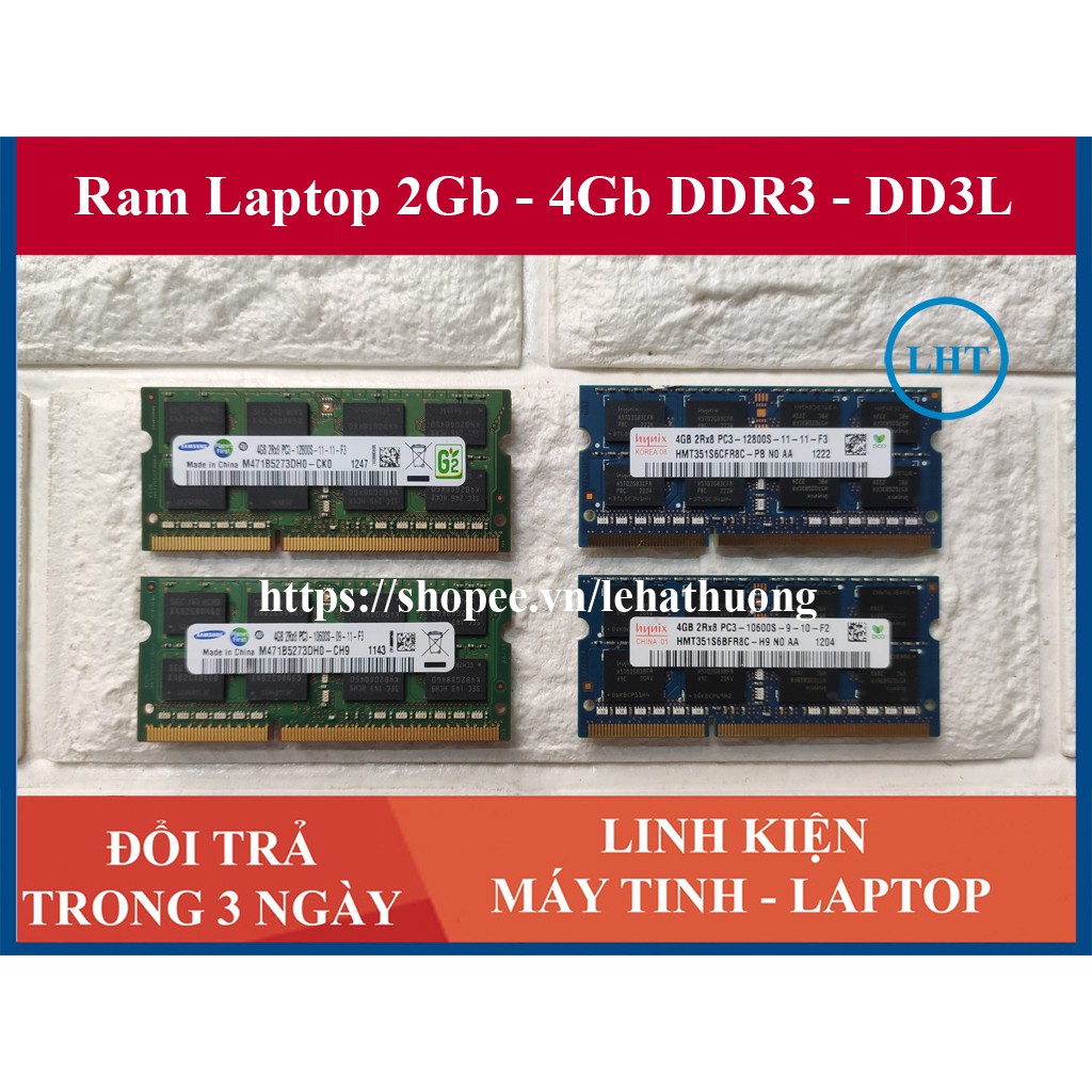 Ram Laptop 2Gb, 4Gb, 8Gb DDR3 DDR3L BUS 1333 BUS 1600 12800s  PC3 / PC3L zin tháo máy bảo hành 1 đổi 1 | WebRaoVat - webraovat.net.vn