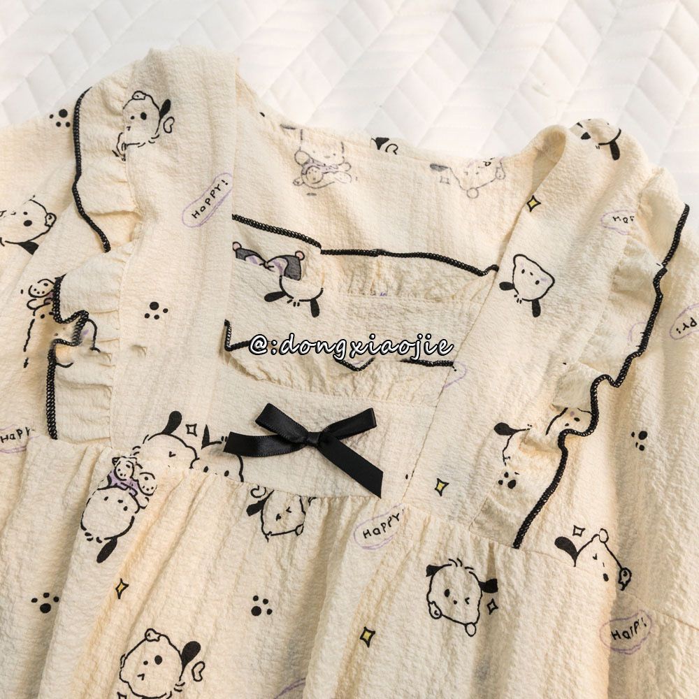 Summer cartoon pajamas women's Japanese pachachi superior feeling ins sweet lovely thin loose home suit
