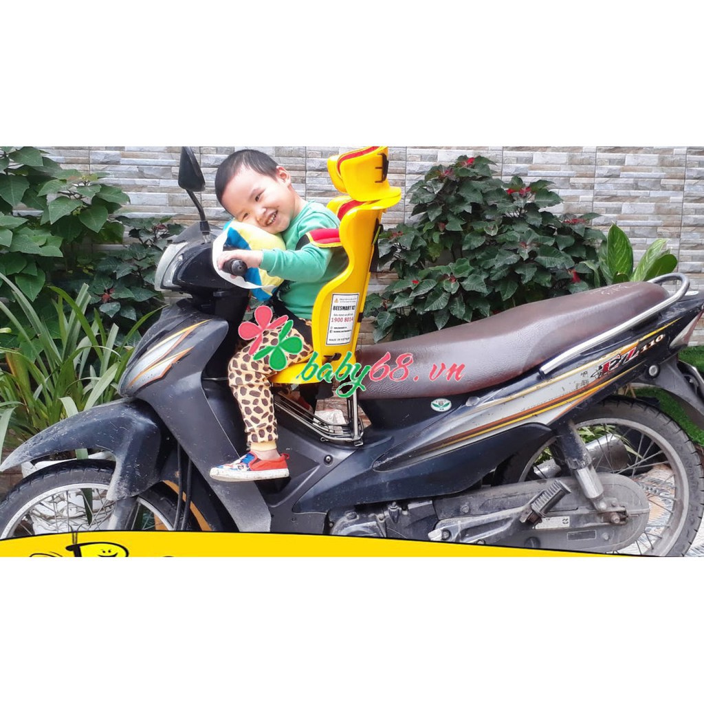 Ghế đi xe máy cho bé Beesmart X2 - Hồng Lót Hồng