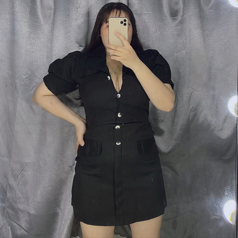 Sét vest váy A bigsize 60-90kg hình mẫu chụp thật