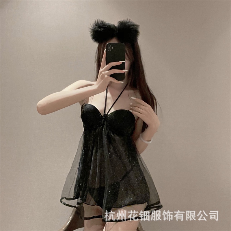 Đồ ngủ dây sợi lưới trong suốt gợi cảm thỏ Xuân Xuân váy ngủ hai dây  | BigBuy360 - bigbuy360.vn