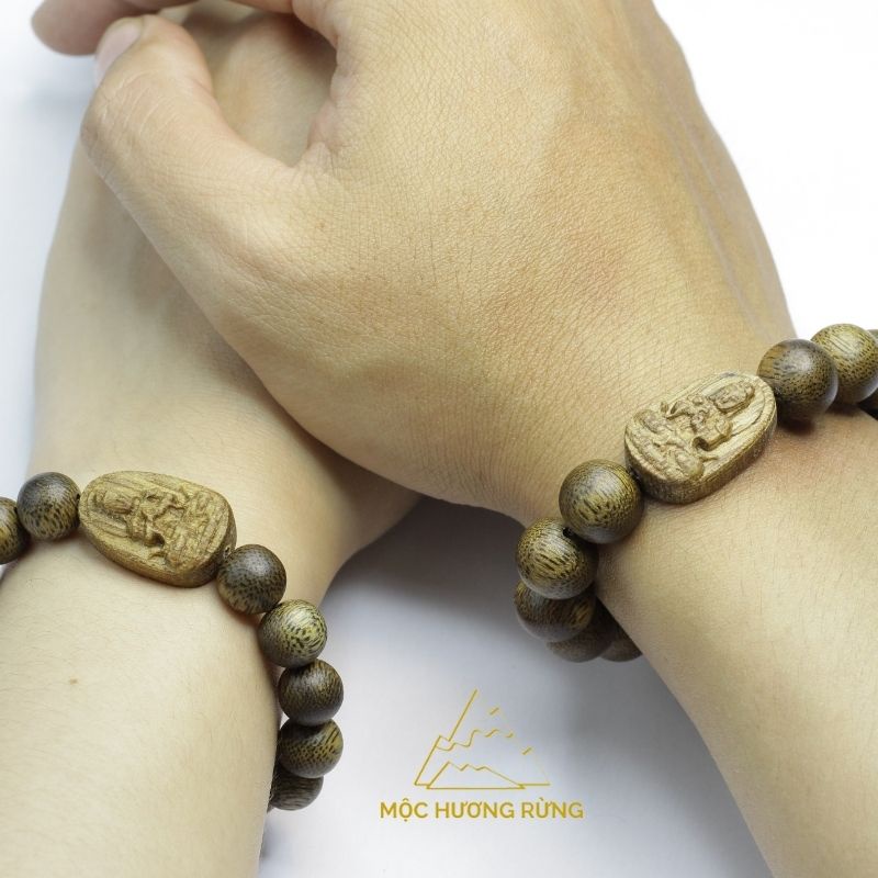 Vòng Tay Trầm Hương Mix Mặt Phật Bản Mệnh Size 8-10-12-14-16mm Cho Nam Và Nữ