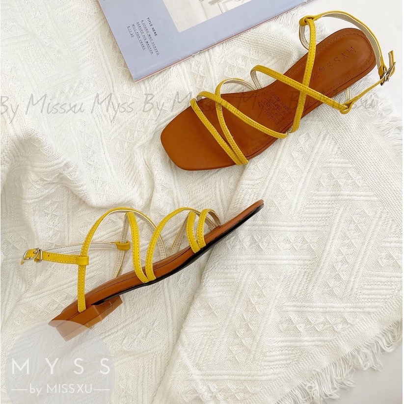 Giày sandal nữ dây chéo da thật 1,5cm cao cấp thời trang MYSS - SDDT04