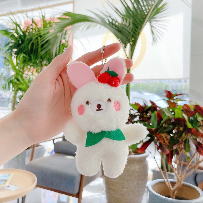 Móc khóa Gấu Thỏ bông Noel cute cài túi balo phong cách Giáng sinh ấm áp làm quà tặng ý nghĩa