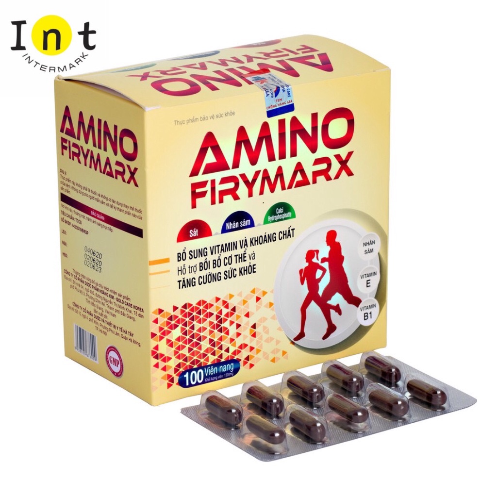 Hộp 100 viên Uống Amino Firymarx Hoàng Kim Bổ Sung Vitamin Và Khoáng Chất