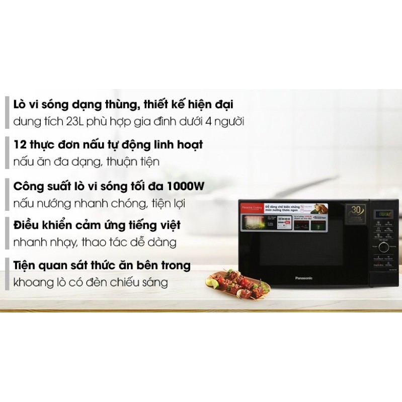 Lò vi sóng inverter Panasonic NN-GD37HBYUE 23 lít( HÀNG NEW BẢO HÀNH CHÍNH HÃNG 1 NĂM)