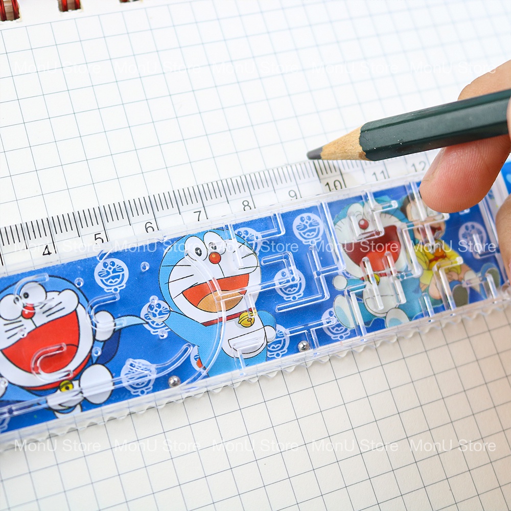 Thước kẻ 20cm DORAEMON DOREMON kèm game ráp hình, lăn bi MON0314 TooYoo