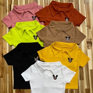 Áo croptop cổ trụ