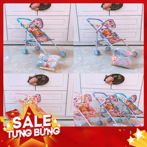 KHUNG SẮT_Đồ chơi XE ĐẨY BÚP BÊ TRANG ĐIỂM (ảnh&clip thật ) tawnngj 1 bộ đồ chơi túi sách -Hàng nhập khẩu