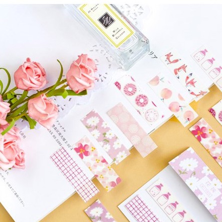 40 washi tape đào sữa lá xanh trang trí planner, băng keo dán sổ tay