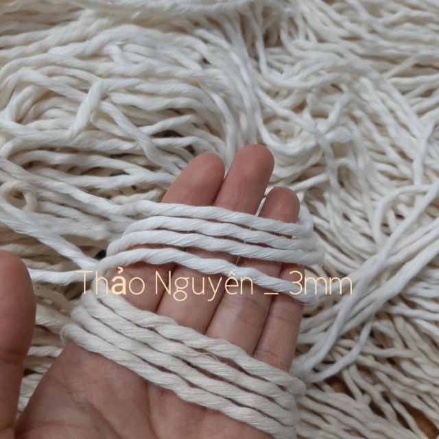 COMBO 5kg dây thừng macrame xoắn 1 chiều. Màu kem và màu ngà